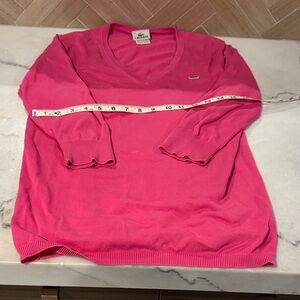Lacoste Bright Pink V-Neck Pullover